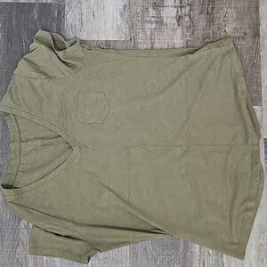 Natural Reflections Olive Green V-Neck Women's Tee